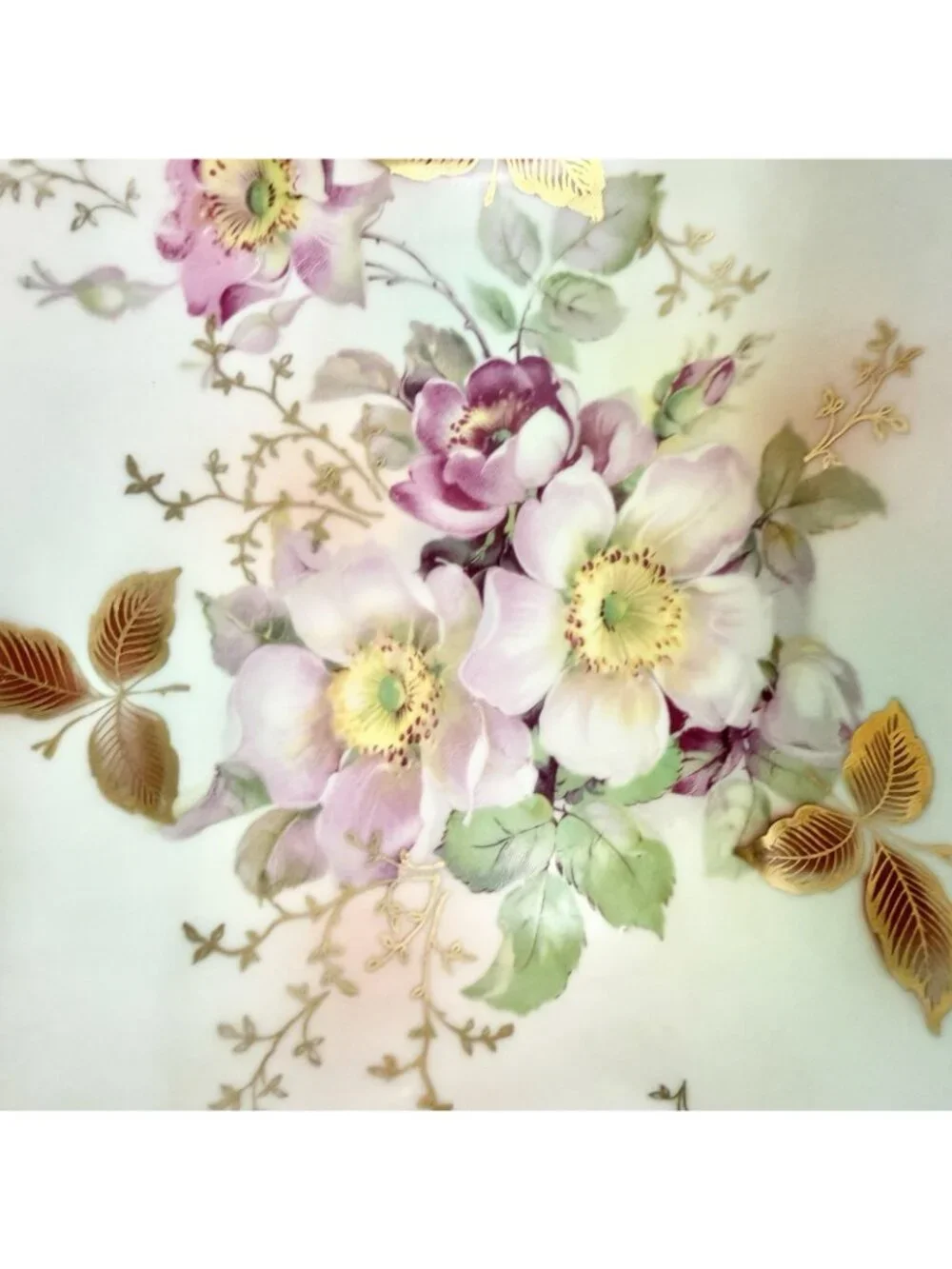 Schumann Arzberg Germany Floral Square Porcelain Serving Bowl Gold Gilt Dish